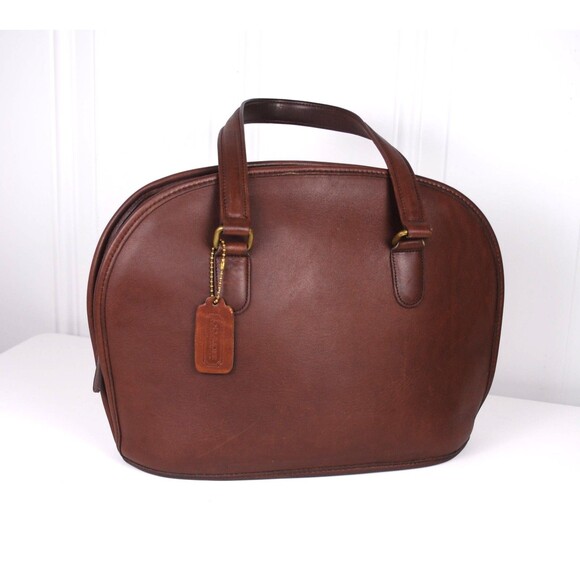COACH VINTAGE 9958 PELHAM  Mahogany Leather Domed Satchel Bag EUC - Picture 1 of 9
